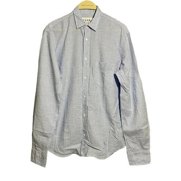 Frank Eileen Luke Button Dress Shirt Men Size S Check Preppy Workwear Modern Top - Picture 1 of 11